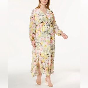 NWT. INC International Concepts 0X  (US 12W) Mixed Floral Bouquet Maxi Dress.